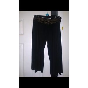 Black gauchos with gold waist